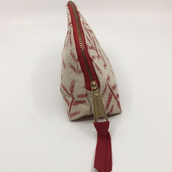 FEED 10  Clarins makeup cosmetics light tan and red carry-all pouch - Picture 5 of 12